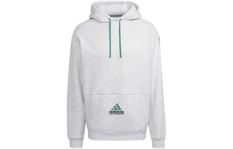 Adidas Originals EQT Sweatshirts Men's Light Heather Gray Hooded Moderate Straight Fit