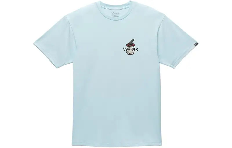 Vans Hard Core T Shirts Unisex Light Blue Crew Neck Moderate Other