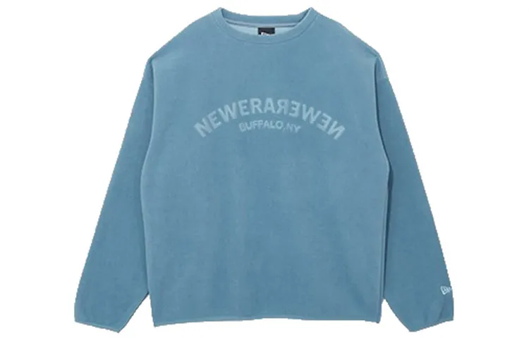 New Era Double Sided Polar Fleece Cuffed Crew Neck Sweatshirt Unisex Dark Blue