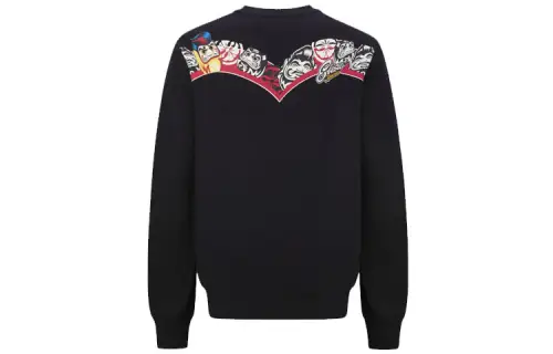 EVISU Sweatshirts Men's Black Crew Neck Moderate Heavyweight