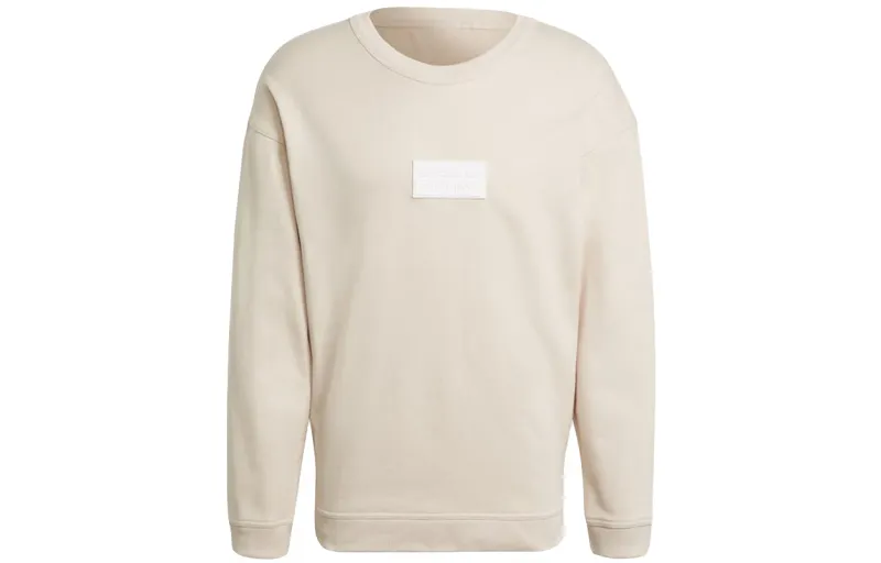 Adidas Originals Cotton Terry Sweatshirts Men's Ecru Crew Neck Moderate Regular