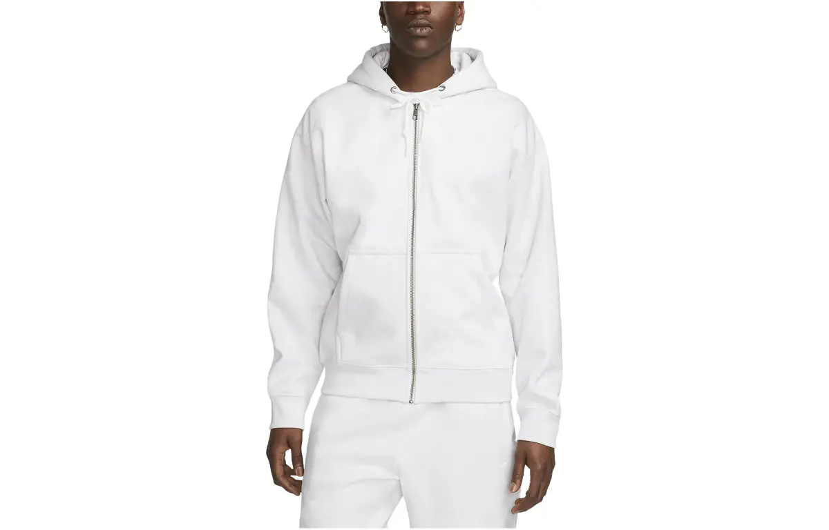Nike Sweatshirts Men's White Hooded Moderate Cardigan