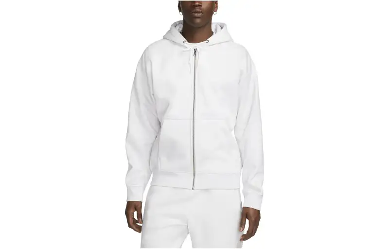 Nike Sweatshirts Men's White Hooded Moderate Cardigan