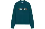 KENZO SS21 Embroidery Logo Fleece Lined Pullover Winter Sweatshirt Men's Green