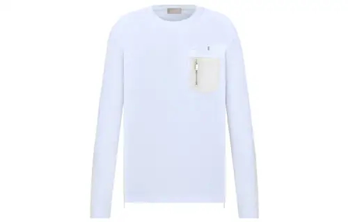 DIOR X Sacai Dior Quarterly New Products Sweatshirts Men's White Crew Neck Moderate Regular