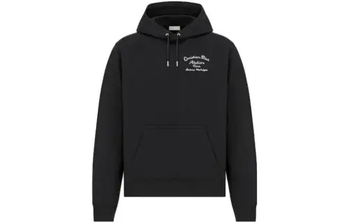 DIOR Sweatshirts Men's Black Hooded Moderate Regular