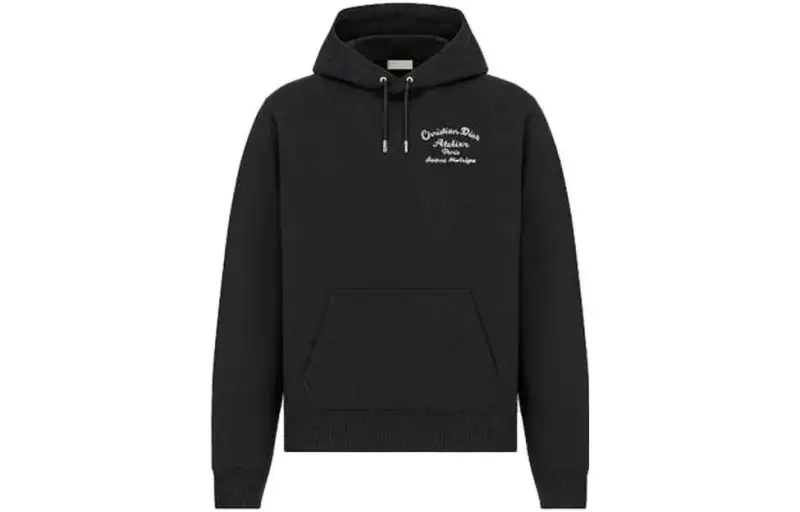 DIOR Sweatshirts Men's Black Hooded Moderate Regular