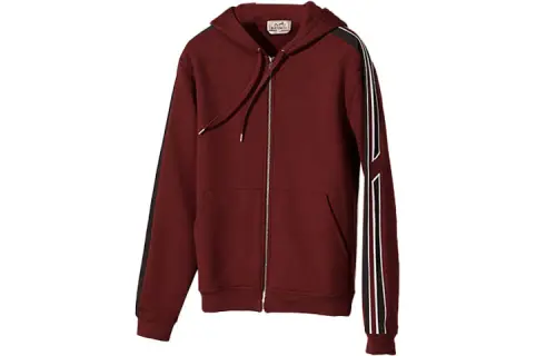 HERMES Sweatshirts Men's Red Hooded Moderate Regular