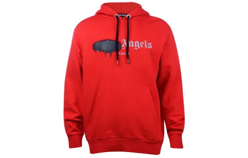 PALM ANGELS Sweatshirts Men's Red Hooded Moderate Regular