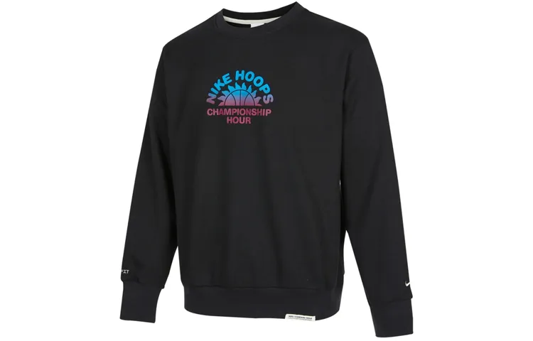 Nike Sweatshirts Men's Black Crew Neck Moderate Regular