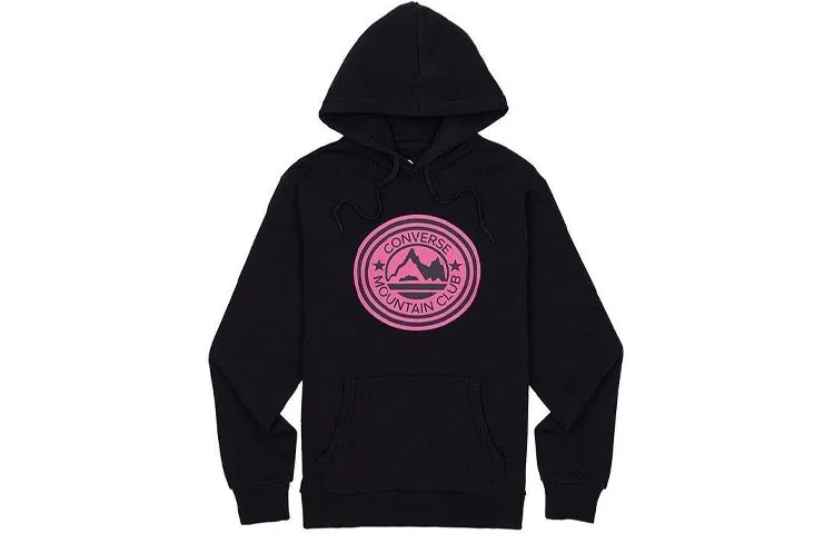 Converse Sweatshirts Unisex Black Hooded Moderate Regular