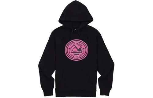 Converse Sweatshirts Unisex Black Hooded Moderate Regular