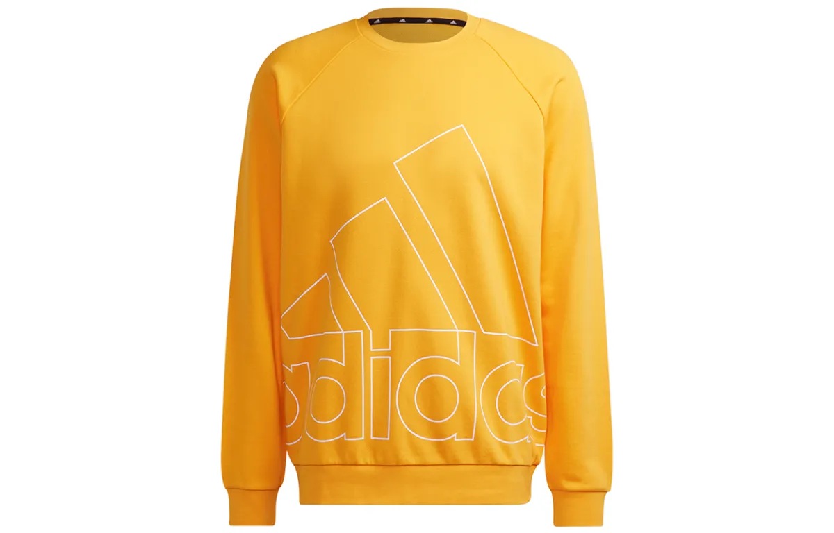 Adidas Sweatshirts Men's Yellow Crew Neck Moderate Regular