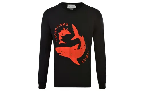 GUCCI Sweatshirts Men's Black Crew Neck Moderate Other
