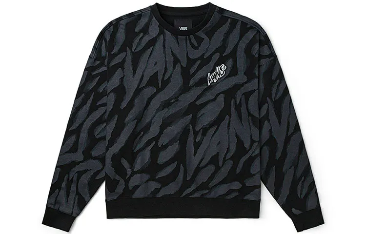 Vans Sweatshirts Unisex Black Crew Neck Moderate Straight Fit