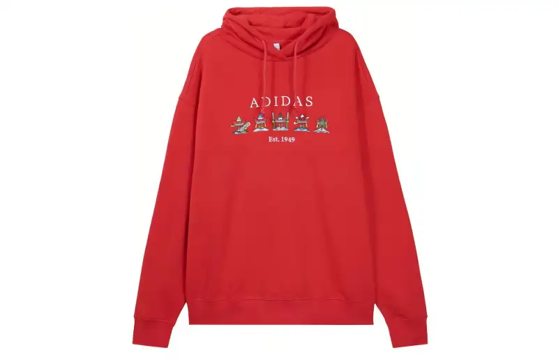 Adidas Originals Sweatshirts Unisex Red Hooded Moderate