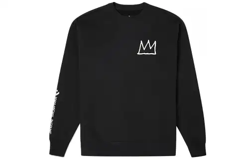 Converse X Jean-Michel Basquiat/Jean-Michel Basquiat Converse x Basquiat joint model letter print round neck pullover sweatshirt men's black