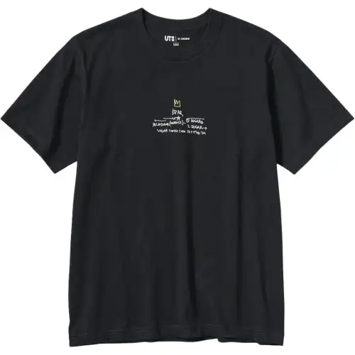 UNIQLO T Shirts Unisex Black Crew Neck Moderate