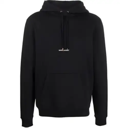 Saint Laurent Logo Printed Drawstring Hoodie