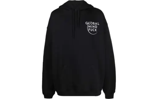 Vetements Sweatshirts Unisex Black Hooded Moderate Regular