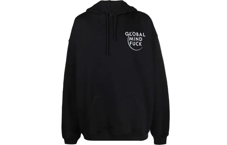Vetements Sweatshirts Unisex Black Hooded Moderate Regular