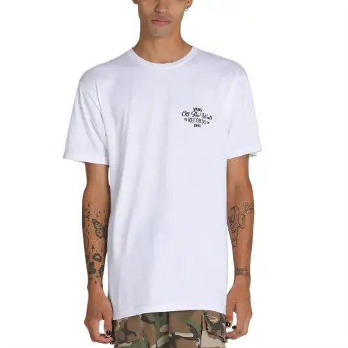 Vans T Shirts Men's White Crew Neck Moderate Straight Fit