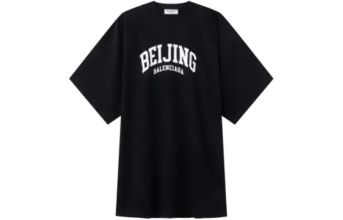 Balenciaga City Collection T Shirt Unisex Black Loose Fit