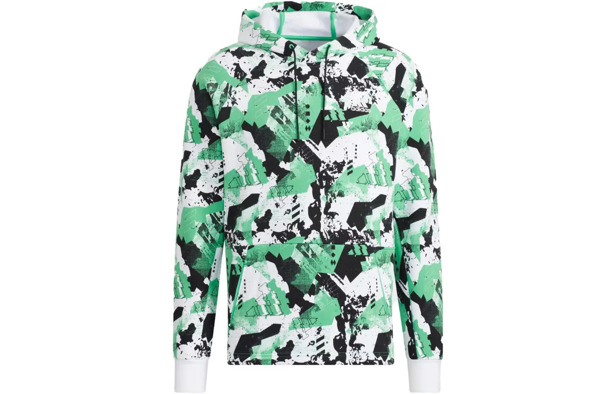 Adidas Sweatshirts Unisex Green Hooded Moderate Regular