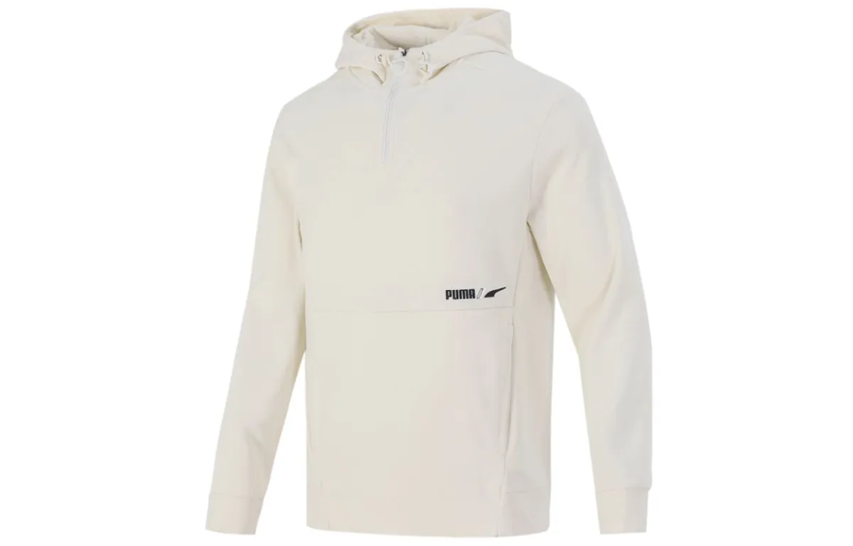 PUMA Sweatshirts Men's Ecru Hooded Moderate Regular