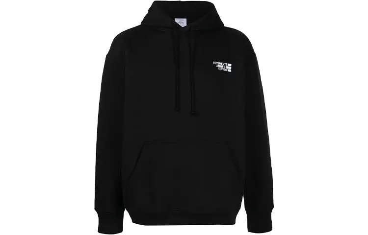 Vetements Sweatshirts Unisex Black Hooded Moderate Regular