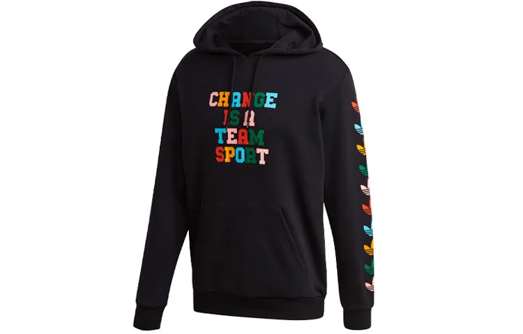Adidas Originals Change Sweatshirts Men's Black Hooded Moderate Regular