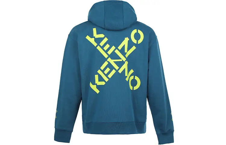 KENZO Sweatshirts Men's Blue Hooded Moderate Regular