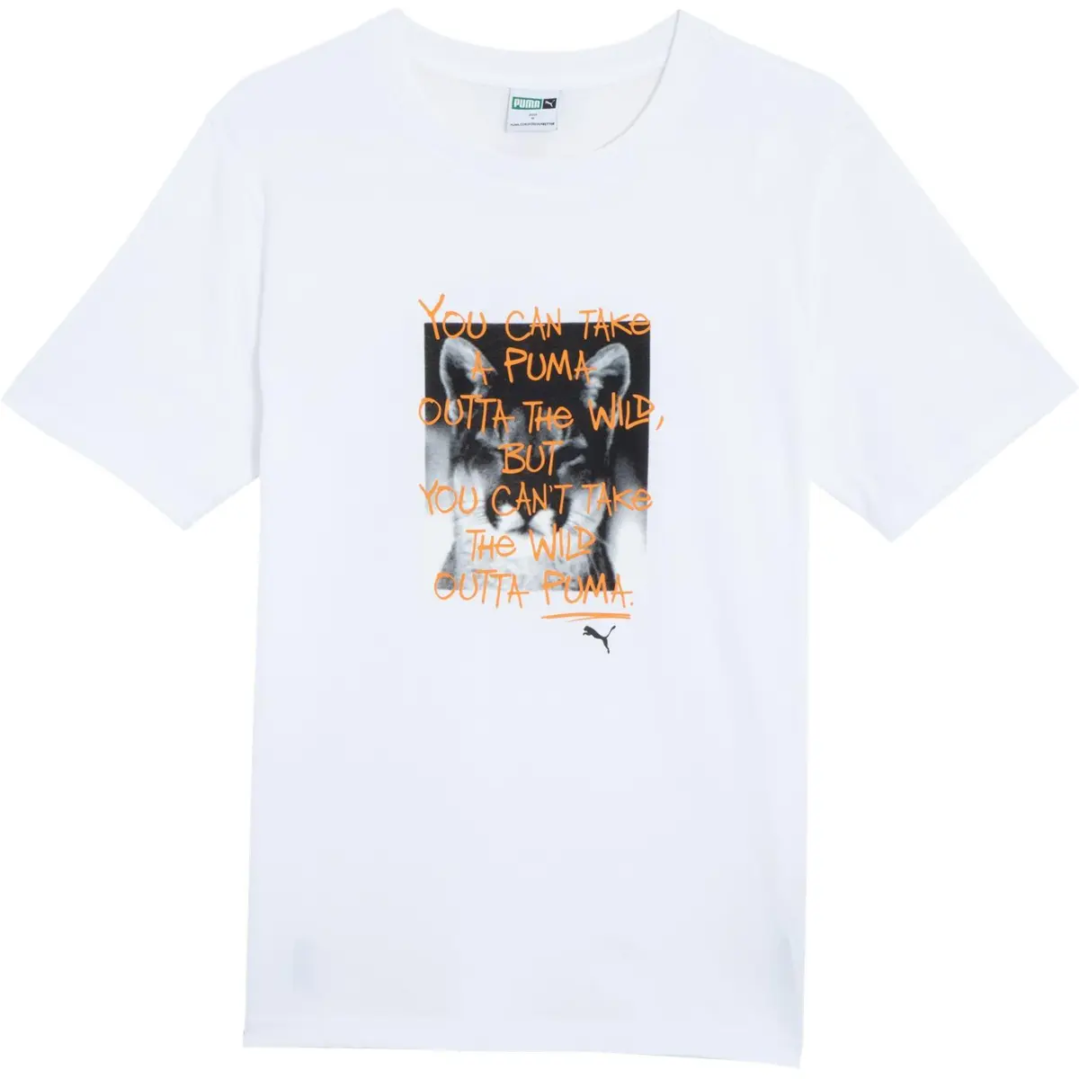 PUMA GRAPHICS T-Shirts Unisex White Crew Neck Moderate