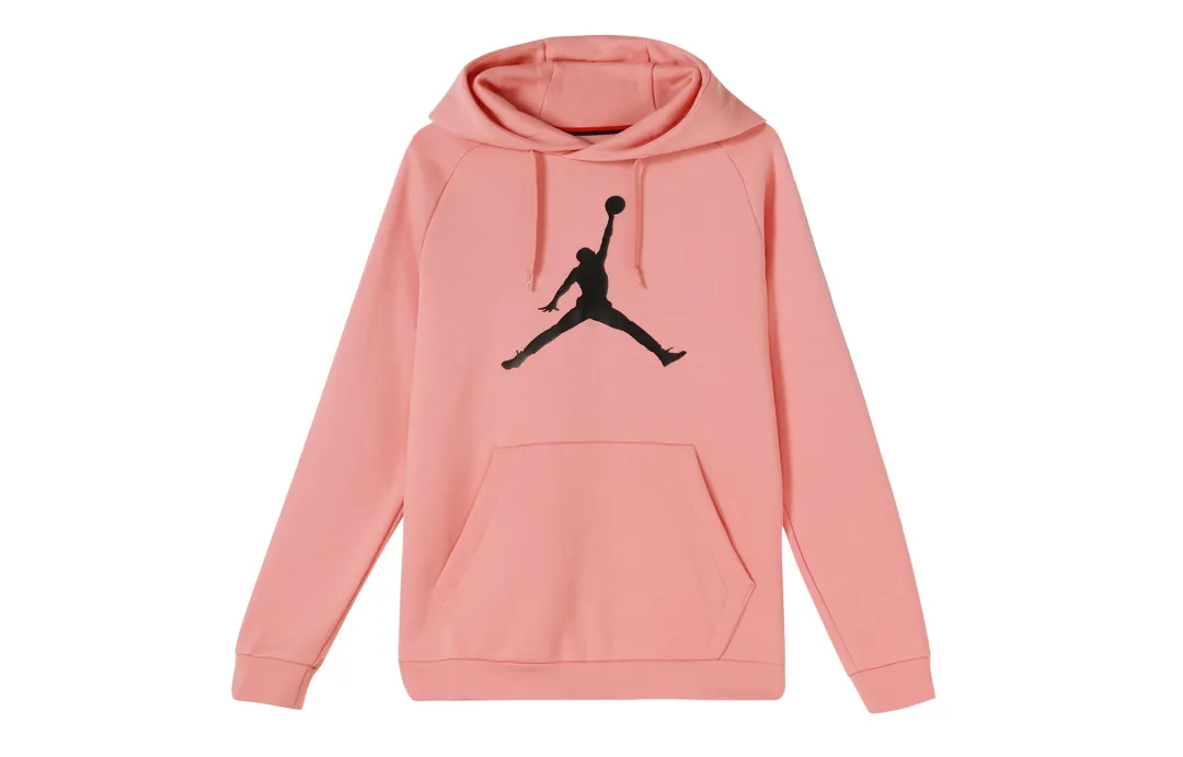 Jordan Men's Large Logo Print Pullover Hoodie 'Quartz Pink'