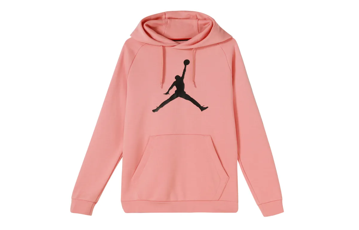 Jordan Men's Large Logo Print Pullover Hoodie 'Quartz Pink'