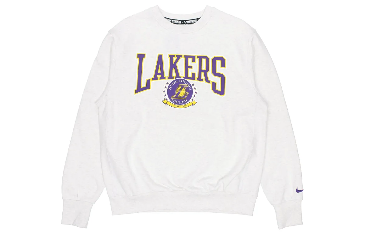 Nike X NBA Sweatshirts Men's Gray White Crew Neck Thickened Regular
