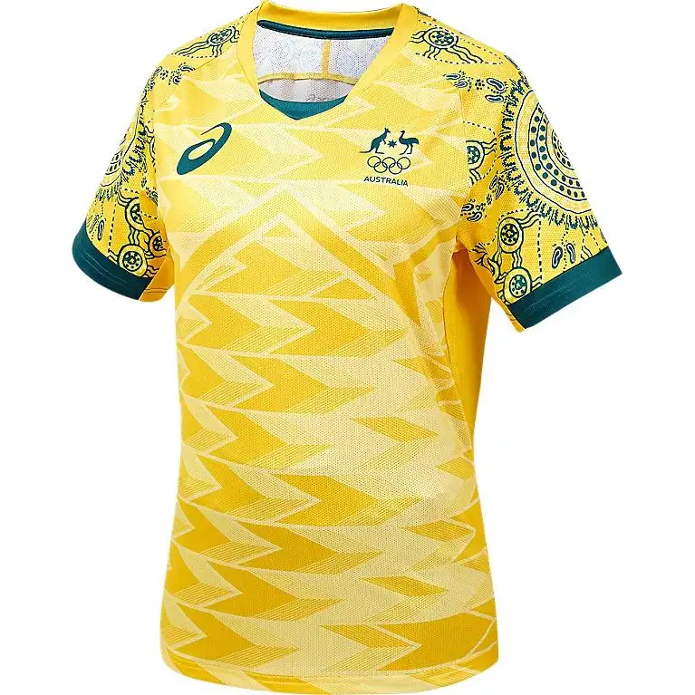 Asics Australia Olympic Collection TEAM AUSTRALIA OLYMPIC REPLICA FOOTBALL TEE T Shirt Unisex Gold