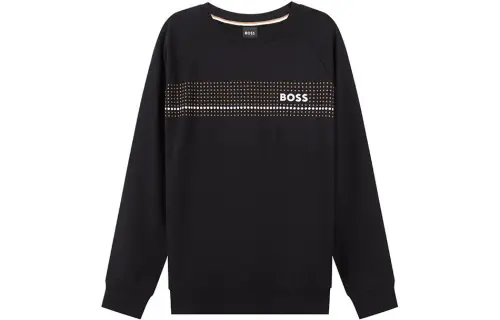 HUGO BOSS Sweatshirts Men's Black Crew Neck Moderate Other