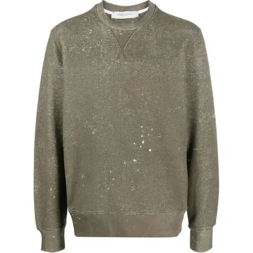 【Zoomed Imagery】spray-effect cotton jumper