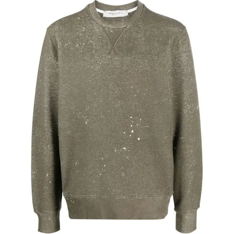 【Zoomed Imagery】spray-effect cotton jumper