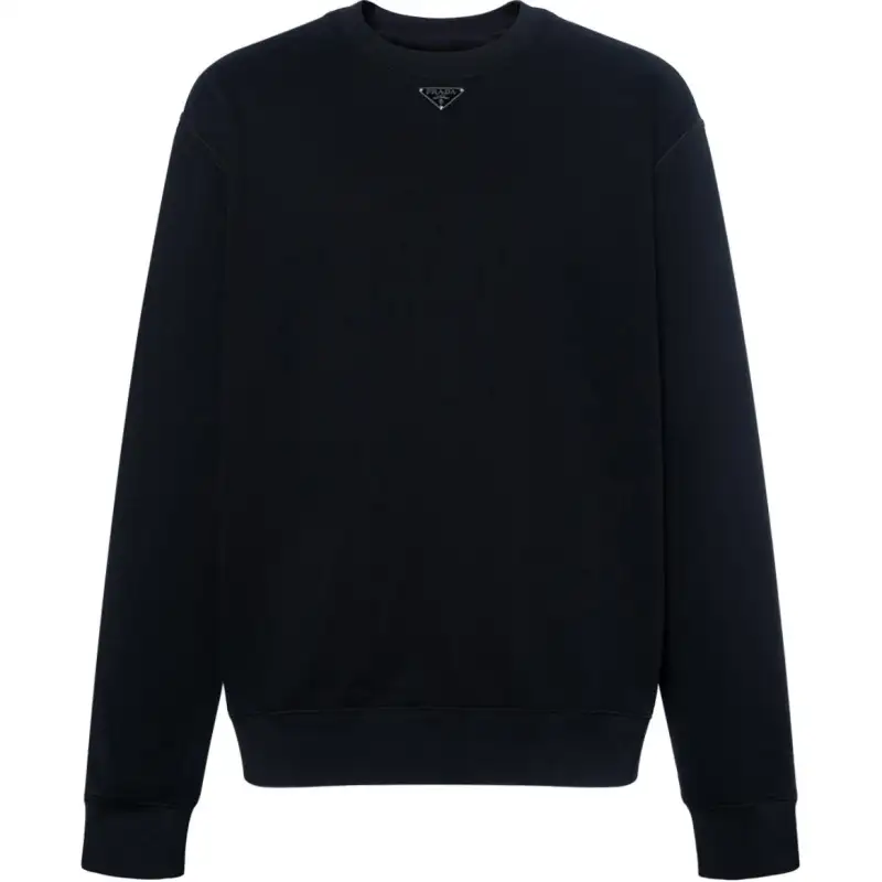 PRADA Sweatshirts Men's Black Crew Neck Moderate Regular