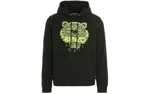 KENZO Sweatshirts Men's Black Hooded Moderate Regular