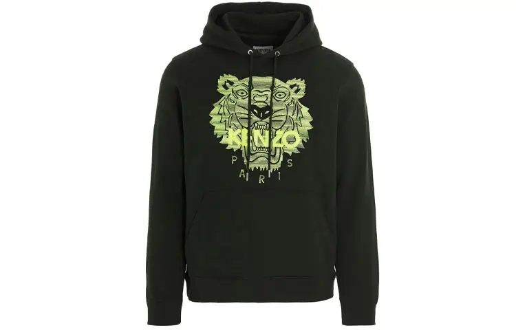 KENZO Sweatshirts Men's Black Hooded Moderate Regular