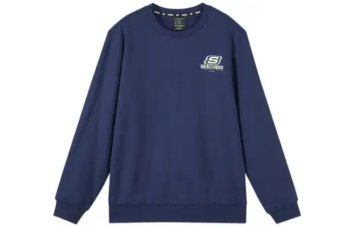 Skechers Colorful Sweatshirts Men's Medieval Blue Crew Neck Moderate Other