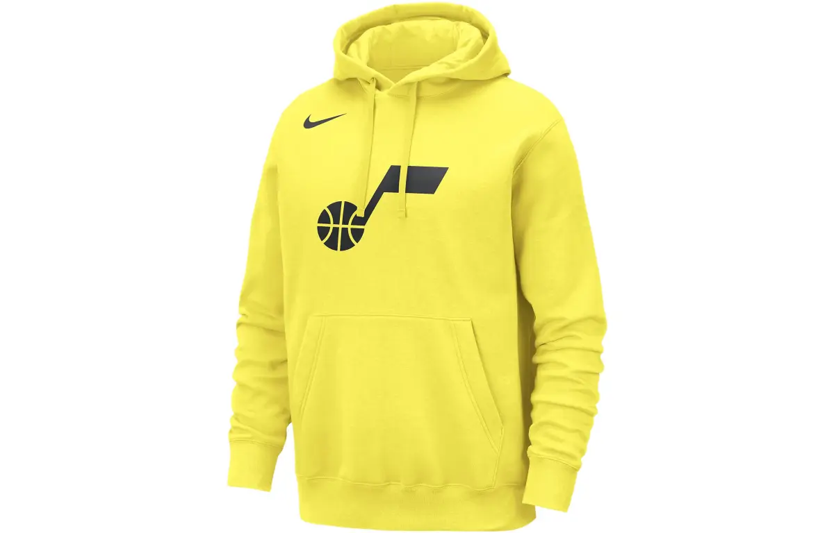 Nike Sweatshirts Men's Yellow Hooded Moderate Straight Fit