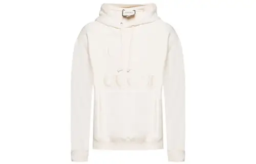 GUCCI Sweatshirts Men's White Hooded Moderate Regular