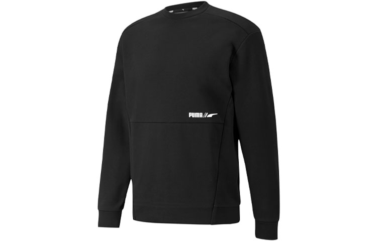 PUMA Sweatshirts Men's Black Crew Neck Thickened Regular
