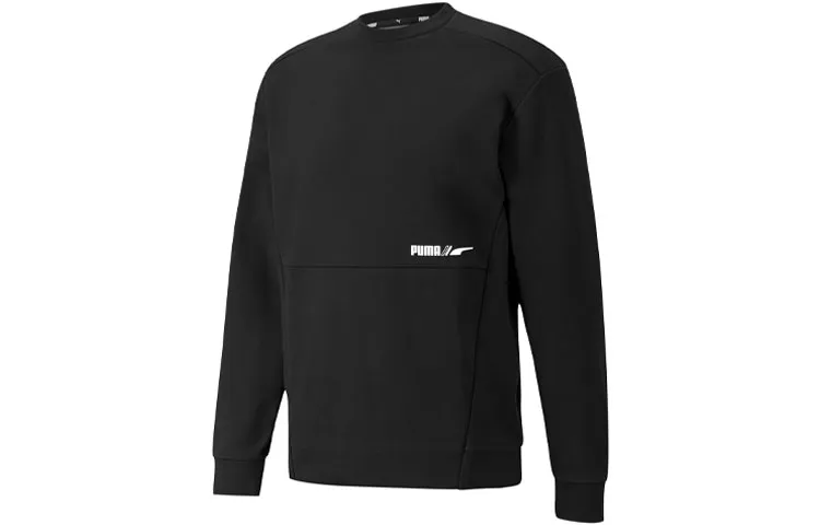 PUMA Sweatshirts Men's Black Crew Neck Thickened Regular