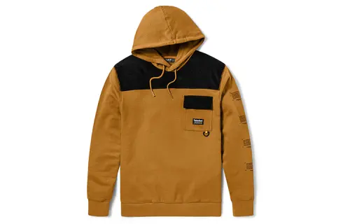 Timberland Patchwork Color Block Fleece Lined Pullover Sweatshirt Men's Wheat