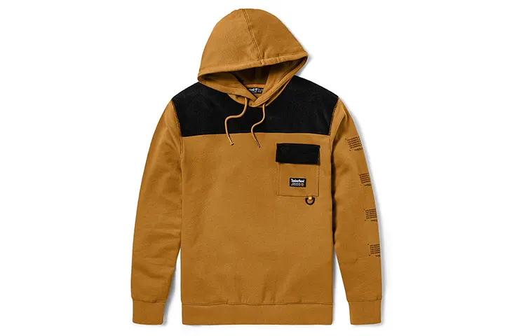 Timberland Patchwork Color Block Fleece Lined Pullover Sweatshirt Men's Wheat